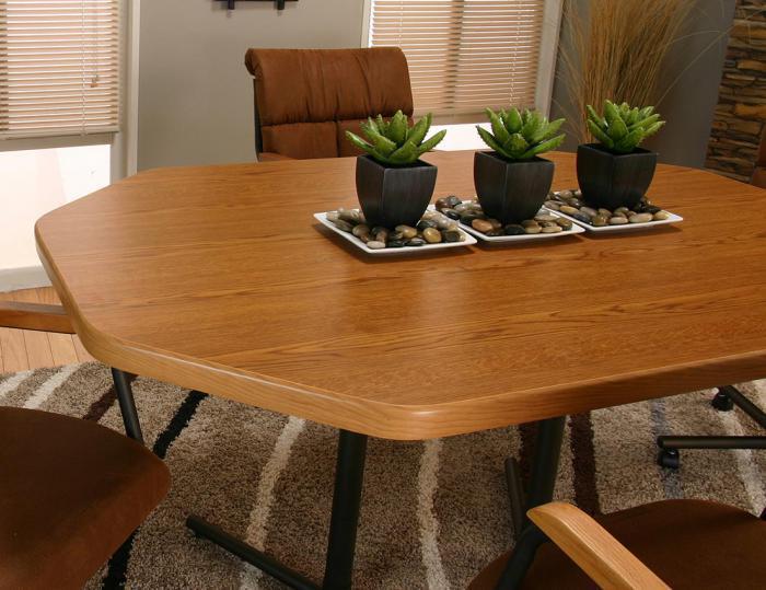 Octagon Dining Table With 4 Tilt Swivel Chairs On Wheels Cramco Dining